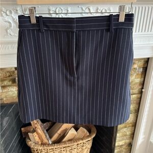 Babaton Navy Pinstripe Mini Skirt